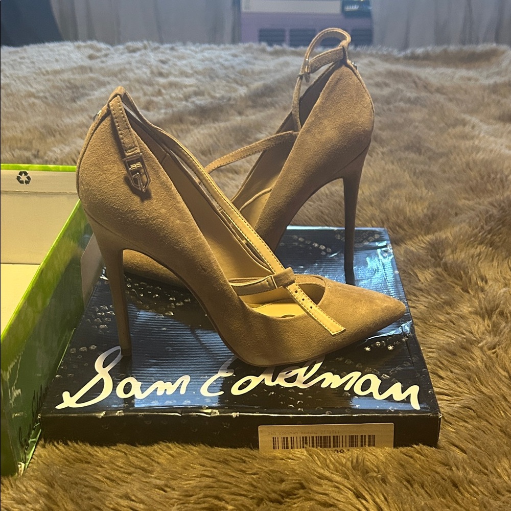 Sam Edelman Beige Suede Heels